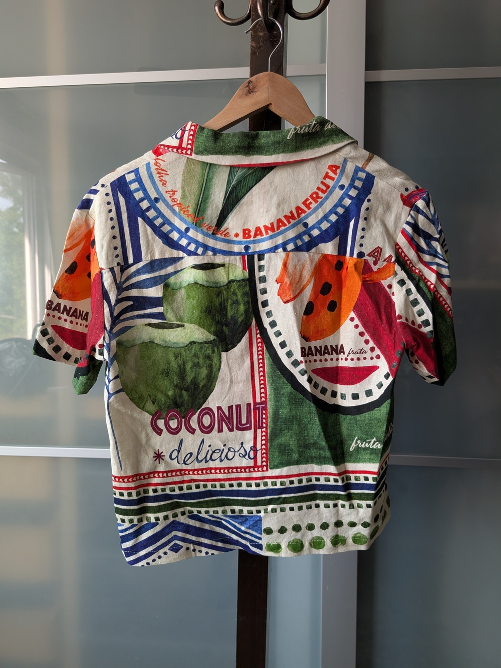 Rachel Zoe Linen-blend Tropical Print Short-Sleeve Shirt - Medium - Picture 4 of 4